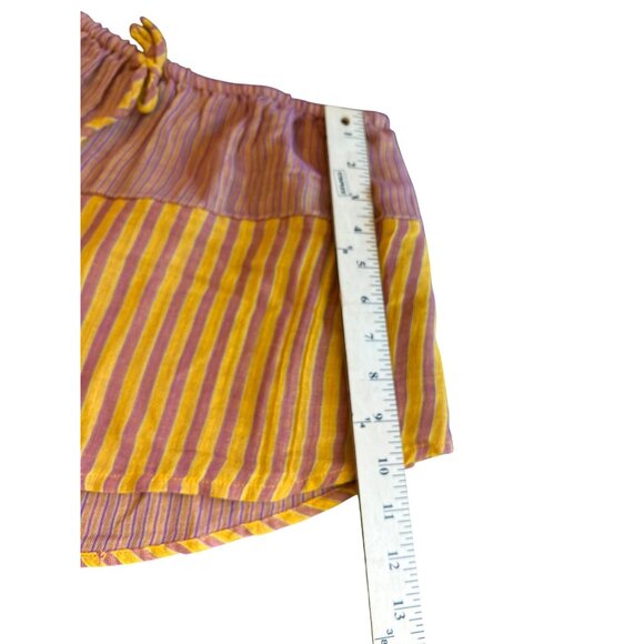 Free People Annabelle Striped Multicolor Gauzy Yarn Dye Set Shorts & Top Medium - Picture 5 of 16